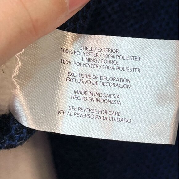 Orvis Mens Pullover Sweater Size XXL Navy Classic Sherpa Lined 1/4 Zip Cozy - Picture 3 of 11